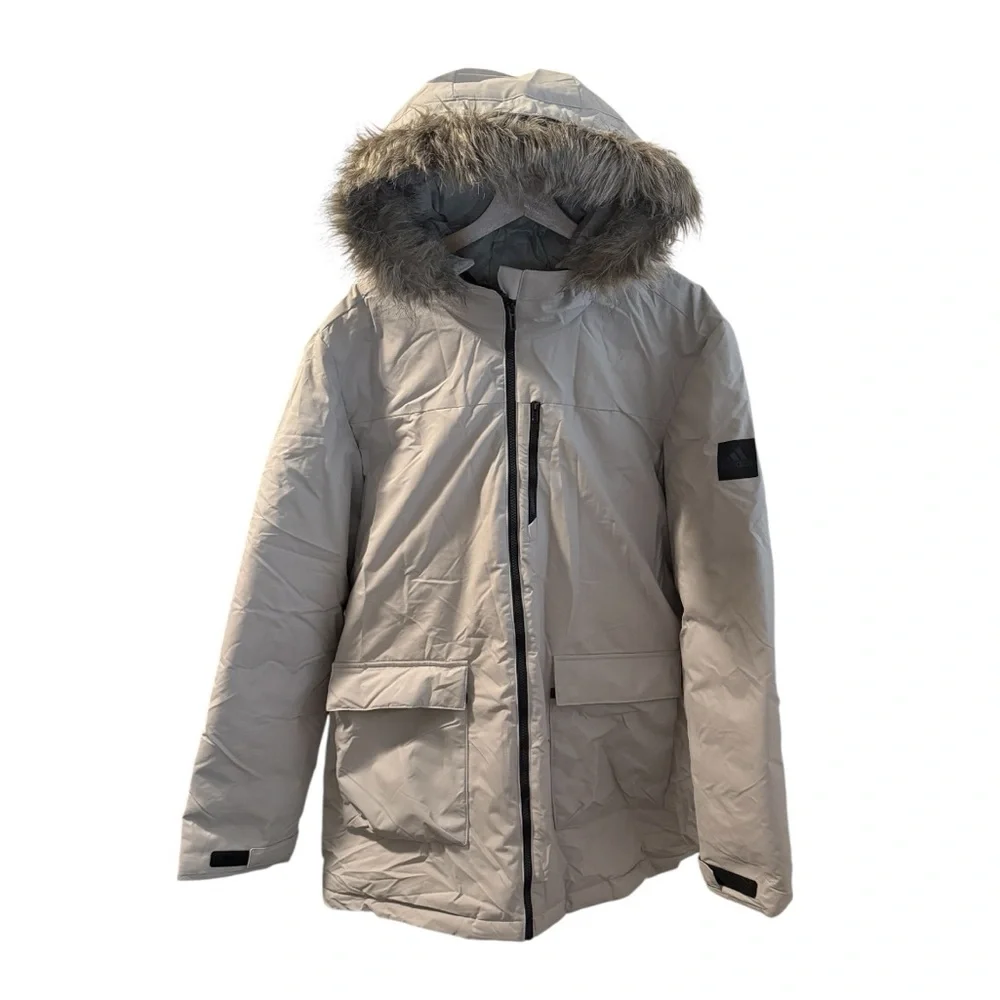 Adidas Tech Puffer Jacket with Detachable Fur - Picture 2 of 3